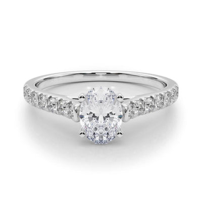18K Solid Gold 1.33CT Natural Diamond Cathedral Engagement Ring