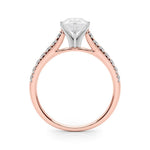 14K 1.33ct Lab Grown Diamond Pear Cut Cathedral Engagement Ring