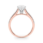 18K Solid Gold 1.33 CT Pear-Cut Natural Diamond Cathedral Engagement Ring - View 7 | Riyanika Jewels
