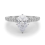 18K Solid Gold 1.33 CT Natural Diamond Cathedral Engagement Ring