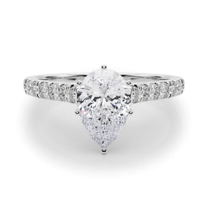 18K Solid Gold 1.33 CT Natural Diamond Cathedral Engagement Ring