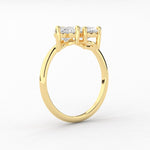 14K Natural Diamond Oval Cut Toi et Moi Ring