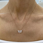 18K Solid Gold Round Marquise And Pear Lab Grown Diamond Cluster Pendant Necklace | Riyanika Jewels