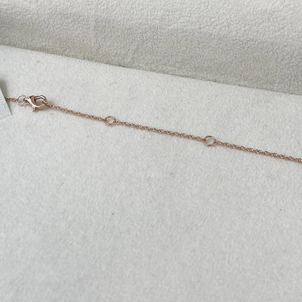 18K Solid Gold Round Marquise And Pear Lab Grown Diamond Cluster Pendant Necklace - Side View | Riyanika Jewels