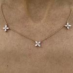 14K Lab Grown Diamond Marquise Cut Cluster Pendant Necklace