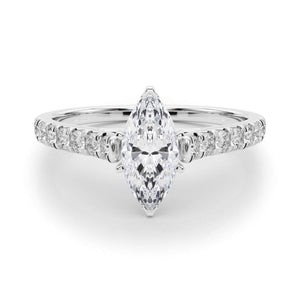14K 1.5ct Natural Diamond Marquise Cut Solitaire Engagement Ring
