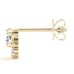 18K Solid Gold 0.70 Ct Lab Grown Diamond Floral Cluster Stud Earrings - Close Up | Riyanika Jewels