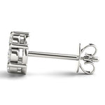 18K Solid Gold 0.50 Ct Lab Grown Diamond Round Cluster Stud Earrings - Detail | Riyanika Jewels