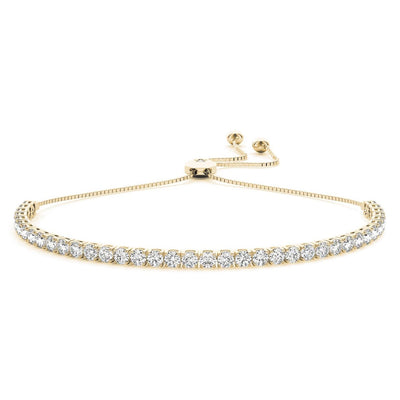 18K Solid Gold 3.50 CT Adjustable Natural Diamond Tennis Bracelet
