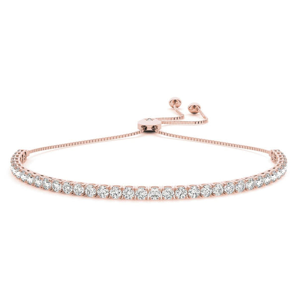 18K Solid Gold 3.50 CT Adjustable Lab Grown Diamond Tennis Bracelet - Side View | Riyanika Jewels