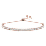 18K Solid Gold 3.50 CT Adjustable Natural Diamond Tennis Bracelet - Side View | Riyanika Jewels
