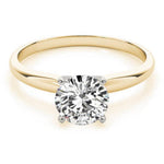 18K Solid Gold 1 CT Round Cut Solitaire Engagement Ring - Alternate Angle | Riyanika Jewels