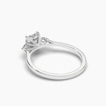 18k Solid Gold 1ct Three Stone Lab Grown Diamond Engagement Ring - View 6 | Riyanika Jewels