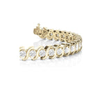 18K Solid Gold 1.00 Ct Lab Grown Diamond Wave-Style Bracelet - View 7 | Riyanika Jewels