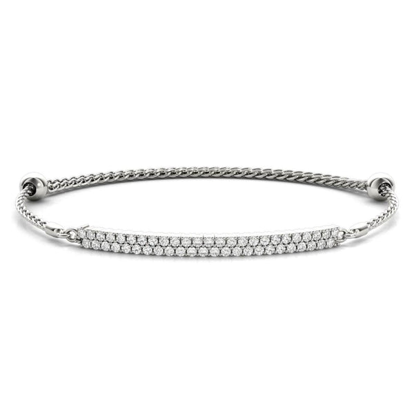18K Solid Gold 0.50 Ct Natural Diamond Flexible Rope Chain Bracelet - Side View | Riyanika Jewels