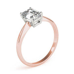18K Solid Gold 1 CT Emerald-Cut Lab Grown Diamond Solitaire Engagement Ring - Close Up | Riyanika Jewels