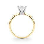 18K Solid Gold 1 CT Oval - Cut Lab Grown Diamond Solitaire Engagement Ring - Alternate Angle