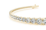 18K Solid Gold 3.00 CT Lab Grown Diamond Graduated Tennis Bracelet - Close Up | Riyanika Jewels