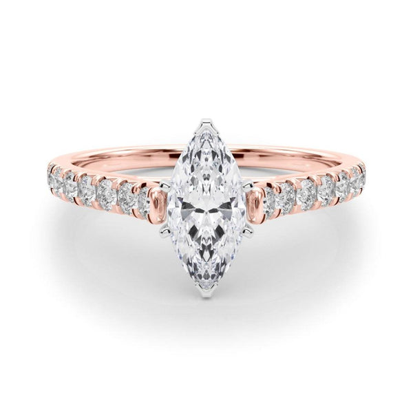14K 1.5ct Natural Diamond Marquise Cut Solitaire Engagement Ring