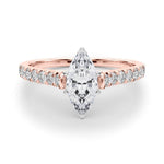 14K 1.33ct Lab Grown Diamond Marquise Cut Cathedral Engagement Ring