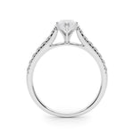 18K Solid Gold 1.33CT Marquise-Cut Lab Grown Diamond Cathedral Engagement Ring - Detail | Riyanika Jewels