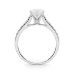 14K 1.33ct Lab Grown Diamond Pear Cut Cathedral Engagement Ring