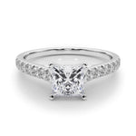 18K Solid Gold 1CT Natural Diamond Cathedral Engagement Ring
