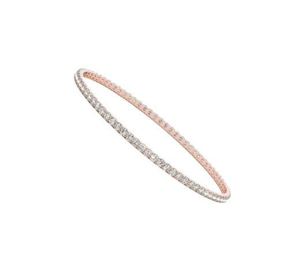 18K Solid Gold 1.75 CT Natural Diamond Full Eternity Bangle Bracelet - Side View | Riyanika Jewels