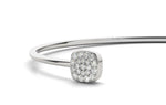 18K Solid Gold 0.33 CT Lab Grown Diamond Open Bangle Bracelet - Detail | Riyanika Jewels
