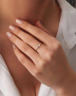 18K Solid Gold Diamond Cluster Ring | Stackable Wedding Band - Side View | Riyanika Jewels