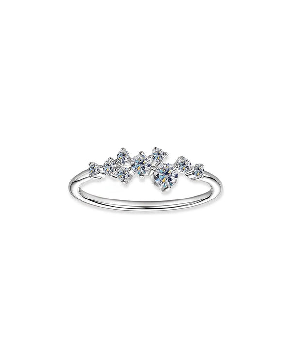 18K Lab Grown Diamond Cluster Wedding Band