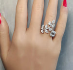 18K Solid Gold Baguette Lab Grown Diamond 1.40 Carat Cocktail Ring - Alternate Angle | Riyanika Jewels