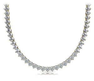 18K Solid Gold 6.00 CTW Natural Diamond Tennis Necklace