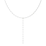18K Solid Gold 2.625 CTW Natural Diamond Lariat Necklace - Close Up | Riyanika Jewels
