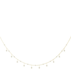18K Solid Gold 1.33 CTW Natural Diamond Drop Necklace