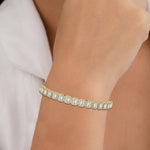 14K Natural Diamond Halo Bracelet