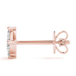 18K Solid Gold 0.45 Ct Lab Grown Diamond Floral Cluster Stud Earrings - Side View | Riyanika Jewels