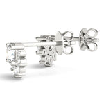 18K Solid Gold 0.70 Ct Natural Diamond Floral Cluster Stud Earrings - View 6 | Riyanika Jewels