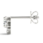 18K Solid Gold 0.70 Ct Natural Diamond Floral Cluster Stud Earrings - View 7 | Riyanika Jewels