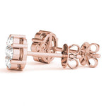 18K Solid Gold 0.50 Ct Lab Grown Diamond Round Cluster Stud Earrings - Close Up | Riyanika Jewels