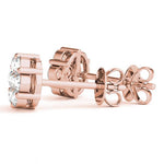 14K 0.5ct Natural Diamond Round Cut Cluster Stud Earrings