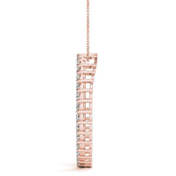 18K Solid Gold 1.00 CTW Lab Grown Diamond Circle Pendant Necklace - Side View | Riyanika Jewels