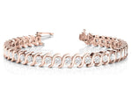 18K Solid Gold 1.00 Ct Lab Grown Diamond Wave-Style Bracelet - Side View | Riyanika Jewels