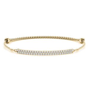 18K Solid Gold 0.50 Ct Natural Diamond Flexible Rope Chain Bracelet