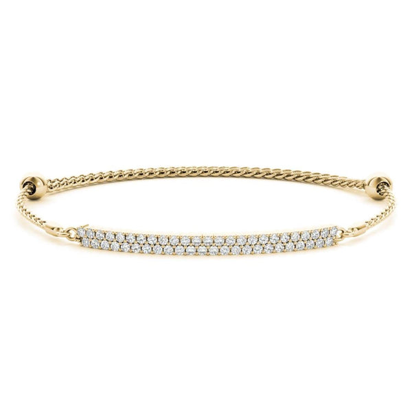 18K Solid Gold 0.50 Ct Natural Diamond Flexible Rope Chain Bracelet