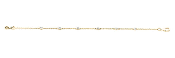 18K Solid Gold 1 Ct Natural Diamond By The Yard Bracelet