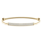 18K Solid Gold 0.75 Ct Natural Diamond Three-Row Bar Bracele