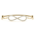 18K Solid Gold 0.50 Ct Natural Diamond Infinity Bracelet