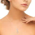 18K Solid Gold Natural Diamond Infinity Pendant Necklace - Alternate Angle | Riyanika Jewels