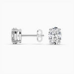 18k Solid Gold Oval Cut Natural Diamond Wedding Stud Earrings - View 9 | Riyanika Jewels